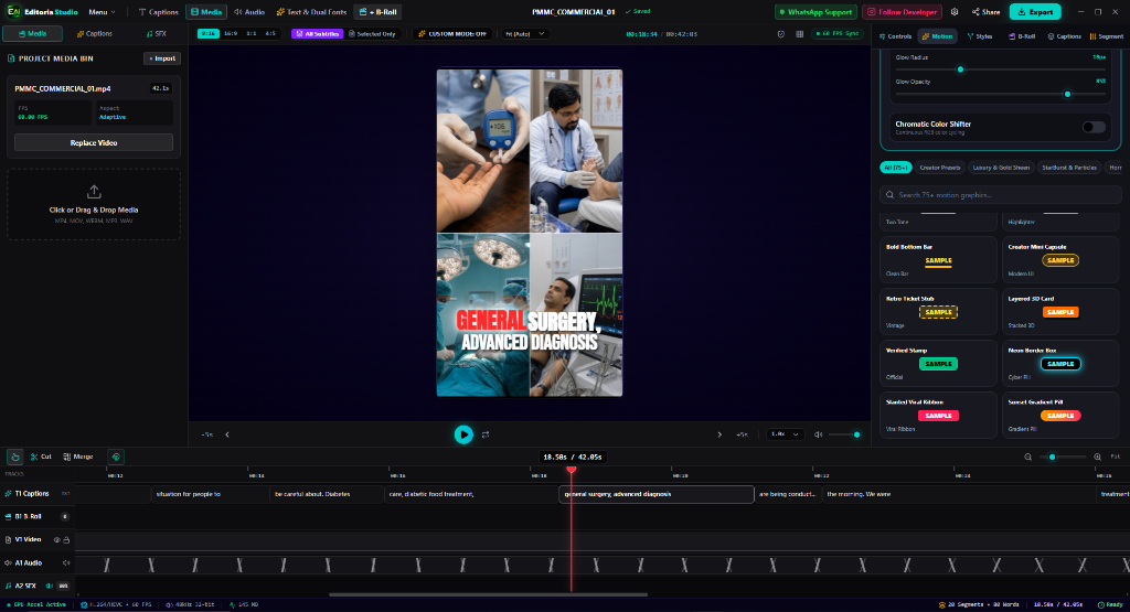 Editoria AI Pro Desktop Studio - Exact Interface